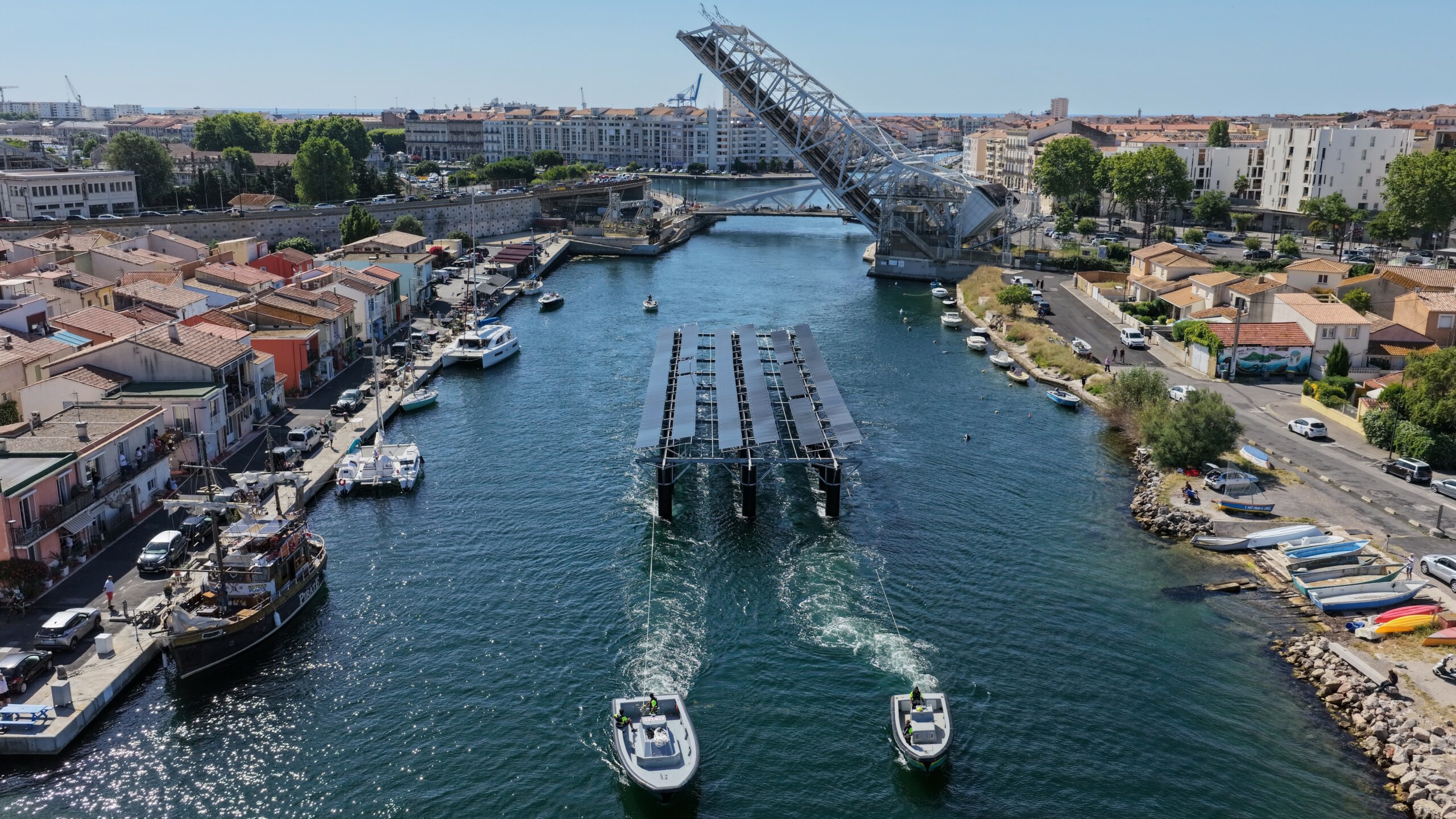 SolarinThau - Drone Canaux Pont Levé